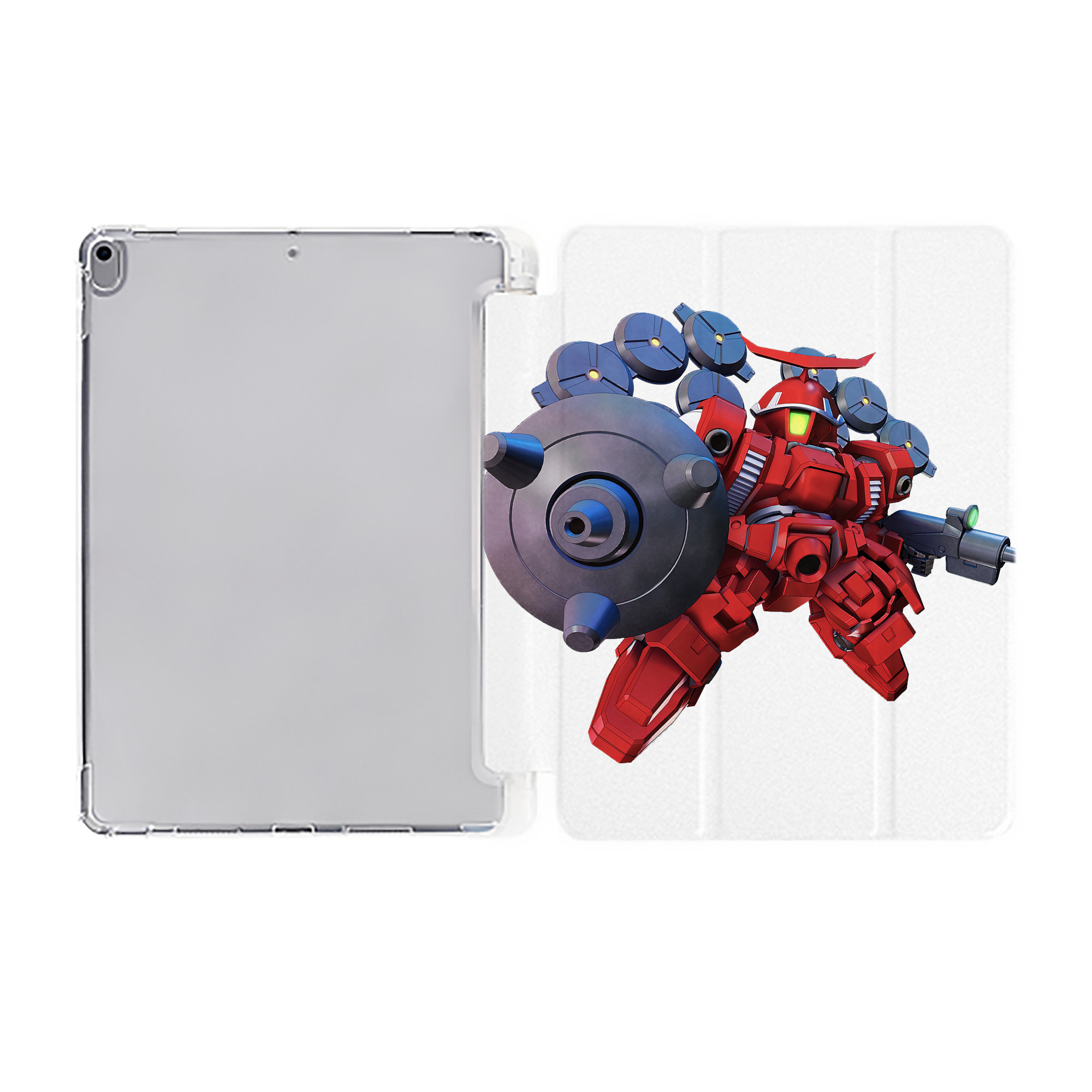（画像用） 機動戦士ガンダム Mobile Suit Gundam IPad ケース ペン収納付き 三つ折りスタンド PUレザー×シリコン 対応機種9.5/10.5/10.9インチ
